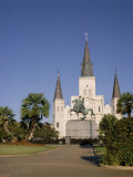Spires of Christian Cathedral  St Louis Cathedral  New Orleans  Louisiana  USA