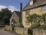 Stone Cottages  Lower Slaughter  the Cotswolds  Gloucestershire  England  United Kingdom