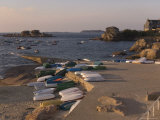 Boats and Jetty  Tregastel  Cote De Granit Rose  Cotes d'Armor  Brittany  France