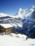 View Towards the Eiger  Murren  Swiss Alps  Switzerland