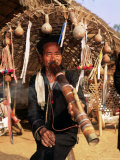 Smoker in Akha Village  Golden Triangle Pipe  Thailand  Southeast Asia