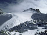 Point Lenana and Lewis Glacier  from Top Hut  Mount Kenya  UNESCO World Heritage Site  Kenya