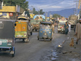 Three Wheeled Vehicles on Main Road  Mingora  Swat Valley  North West Frontier Province  Pakistan