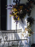Seat on Typical Front Porch  Woodstock  Vermont  New England  USA