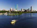 City Skyline Across the Charles River  Boston  Massachusetts  New England  USA