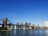 Brooklyn Bridge and Manhattan Skyline  New York City  New York  USA