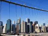 Manhattan Skyline from the Brooklyn Bridge  New York City  New York  USA