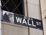 Wall Street Sign Manhattan  New York City  New York  USA