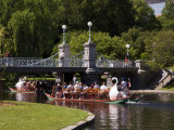Lagoon Bridge and Swan Boat in the Public Garden  Boston  Massachusetts  United States of America