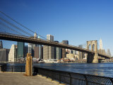 Brooklyn Bridge and Manhattan Skyline  New York City  New York  USA