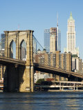 Brooklyn Bridge and Manhattan Skyline  New York City  New York  USA