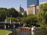 Lagoon Bridge and Swan Boat in the Public Garden  Boston  Massachusetts  United States of America