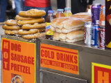 Hot Dog and Pretzel Stand  Manhattan  New York City  New York  USA