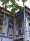Colourfully Painted Building in Little India  Singapore  Southeast Asia