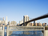 Brooklyn Bridge from Fulton Ferry Landing  Brooklyn  New York City  New York  USA