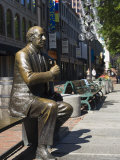 Statue in Quincy Market  Boston  Massachusetts  New England  USA