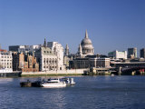 River Thames and City Skyline Including the Dome of St Pauls Cathedral  London  England