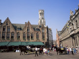 Burg Square and Belfry Tower  Bruges  Belgium