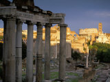 View Across Roman Forum Towards Colosseum and St Francesca Romana  Rome  Lazio  Italy