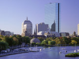 City Skyline in Early Morning  Boston  Massachusetts  New England  USA
