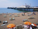 The Palace Pier and Beach  Brighton  Sussex  England  United Kingdom