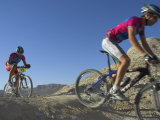 Two Competitiors in the Mount Sodom International Mountain Bike Race  Dead Sea Area  Israel