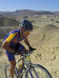 Competitior in the Mount Sodom International Mountain Bike Race  Dead Sea Area  Israel  Middle East