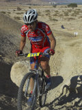 Teenage Competitior in the Mount Sodom International Mountain Bike Race  Dead Sea Area  Israel
