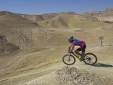 Side View of Competitior in the Mount Sodom International Mountain Bike Race  Dead Sea Area  Israel