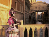 Carnival Costume and the Bridge of Sighs  Venice  Veneto  Italy