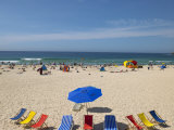 Deckchairs on Bondi Beach  Sydney  New South Wales  Australia