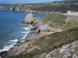 Pobbles Beach from the Pennard Cliffs  Gower  Wales  United Kingdom