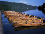 Rowing Boats on Lake  Bowness-On-Windermere  Lake District  Cumbria  England  United Kingdom