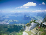 View from Mount Pilatus Over Lake Lucerne  Switzerland