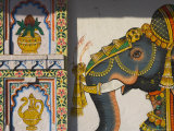 House Decorated with Mewar Folk Art of Elephant  Jagdish Mandir Area  Old City  Rajasthan State
