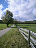 Fence and Country Road  Holderness  New Hampshire  New England  USA