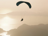 Man Paragliding Over the Mediterranean Coast  Fethiye  Turkey