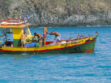 Fishermen on Fishing Boat  Fernando De Noronha  Brazil