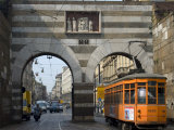Street Tram  Milan  Lombardy  Italy