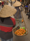 Fruit Seller  Lady Wearing Conical Hat  Hanoi  Northern Vietnam  Southeast Asia