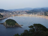 San Sebastian Bay at Night  Basque Country  Euskadi  Spain