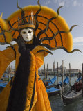Masked Face and Costume at the Venice Carnival  Venice  Italy