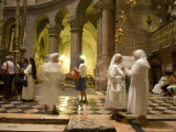 Nuns in the Church of the Holy Sepulchre  Old Walled City  Jerusalem  Israel