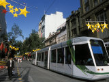 New Tram in Bourke Street Mall in the City  Melbourne  Victoria  Australia