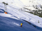 Skier on Slopes Above Village of Solden in Tirol Alps  Tirol  Austria