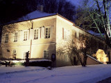 Snow Covered Baroque Bertramka Villa Where Amadeus Mozart Lived During His Stay in Prague  Prague