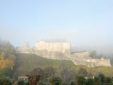 Cesky Sternberk Gothic Castle in Morning Fog  Cesky Sternberk  Central Bohemia  Czech Republic