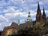Roof Line of Gothic Spires of St Vitus Cathedral  Prague Castle  Hradcany  Prague  Czech Republic
