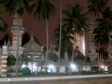 Jamek Mosque at Night  a Good Example of North Indian Islamic Architecture  Kuala Lumpur  Malaysia