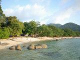 Tourists Enjoying Nipah Beach at Sunset Time  Pangkor Island  Perak State  Malaysia